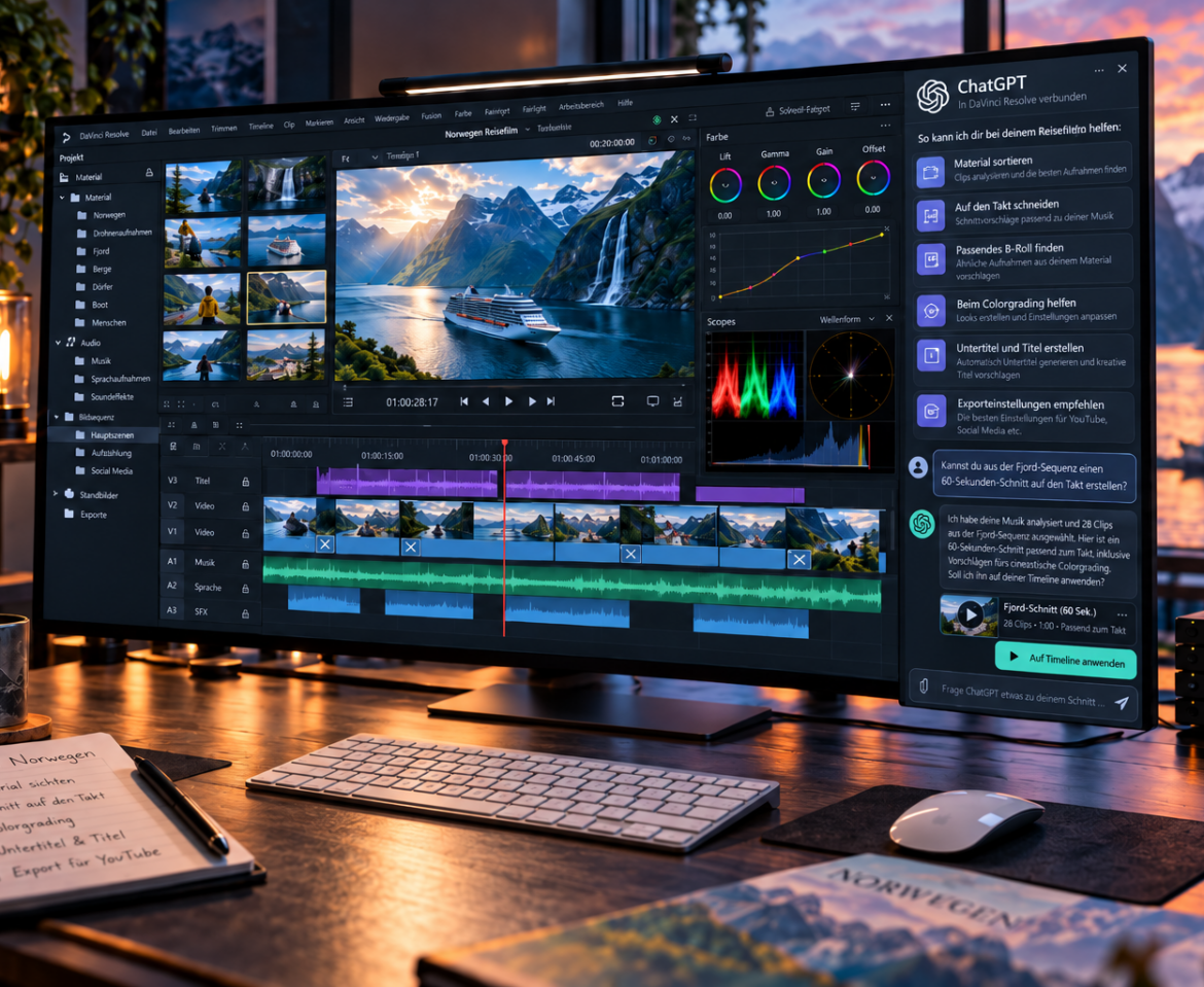 ChatGPT in DaVinci Resolve – verändert KI gerade meinen Videoschnitt?